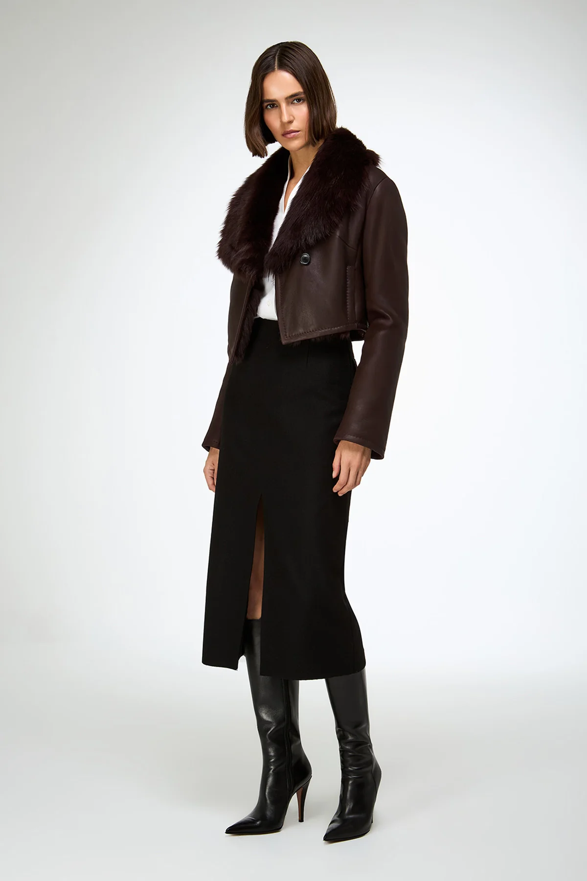 Yva - Cherry Shearling Jacket - Image 3